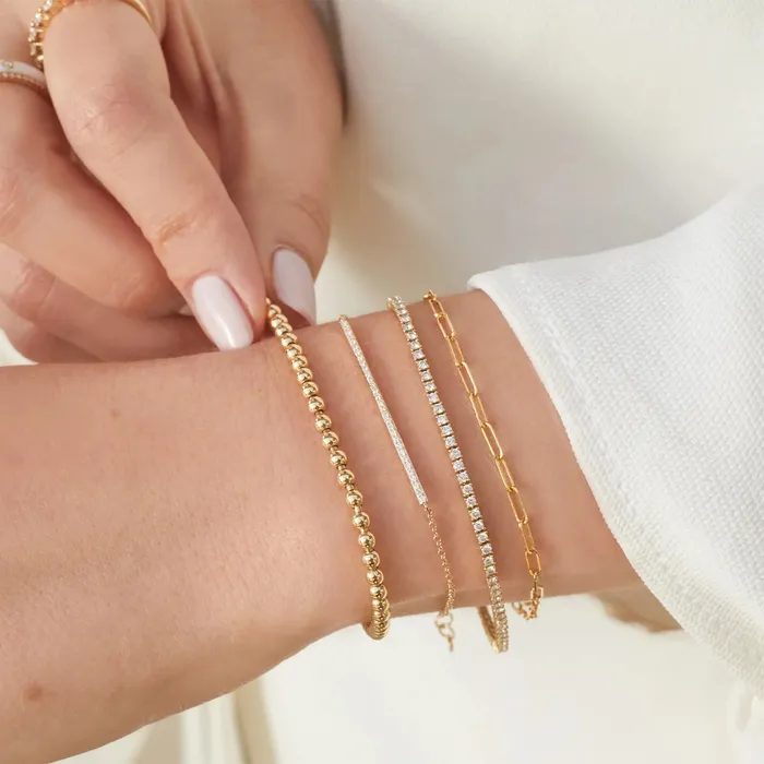 Diamond Bar Chain Bracelet ef collection Bracelets