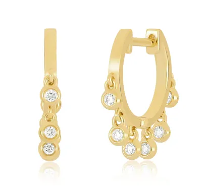 Diamond Bezel Shimmy Huggie Earring EF Collection Earrings