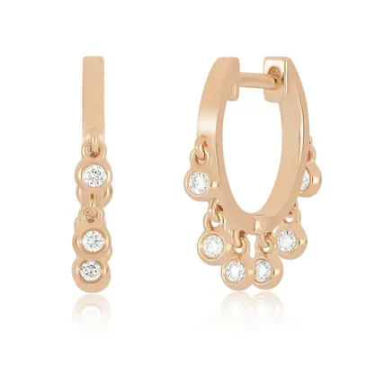 Diamond Bezel Shimmy Huggie Earring EF Collection Earrings