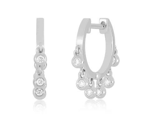 Diamond Bezel Shimmy Huggie Earring EF Collection Earrings