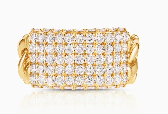 Diamond ID Link Ring Carbon Hyde Rings