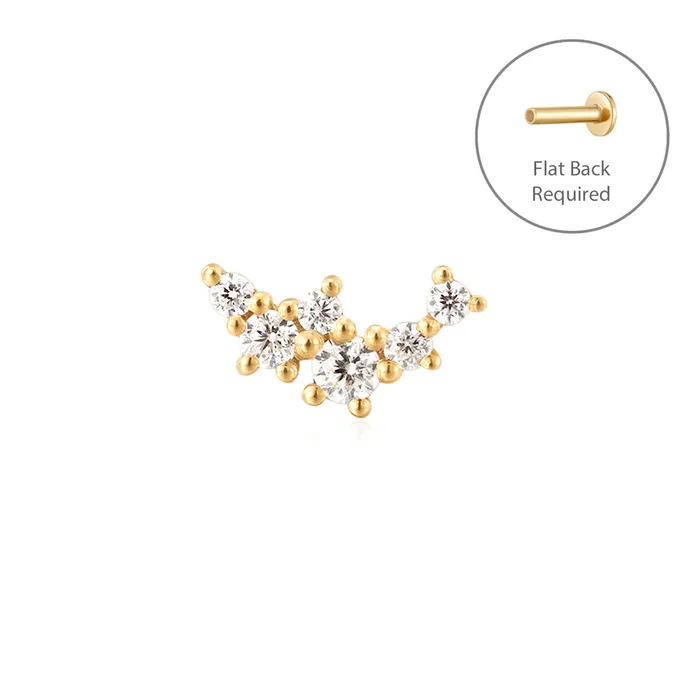 Earrings AURELIE GI CHERYL Natural Diamond Threadless Flatback Earring