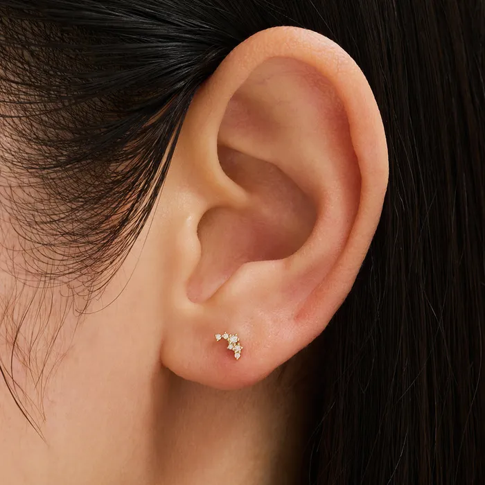 Earrings AURELIE GI CHERYL Natural Diamond Threadless Flatback Earring
