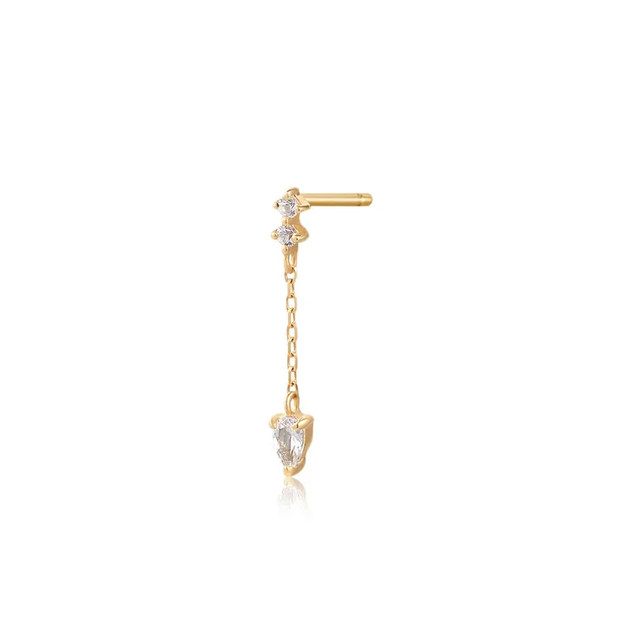 Earrings AURELIE GI DEWDROP Pear and Round White Sapphire Drop Stud Earring