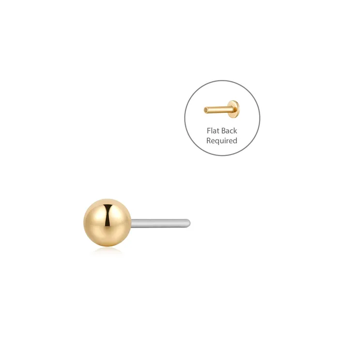 Earrings AURELIE GI SPHERE 25MM Round Threadless Flatback Earring