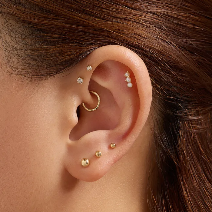 Earrings AURELIE GI SPHERE 25MM Round Threadless Flatback Earring