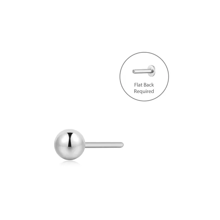 Earrings AURELIE GI SPHERE 25MM Round Threadless Flatback Earring
