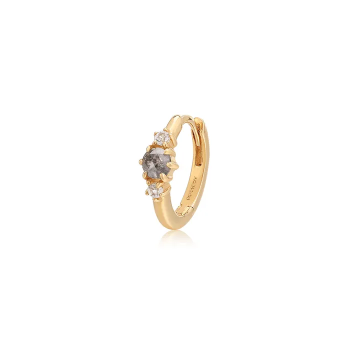 Earrings CHANI Grey Diamond and White Sapphire Huggie Hoop AURELIE GI
