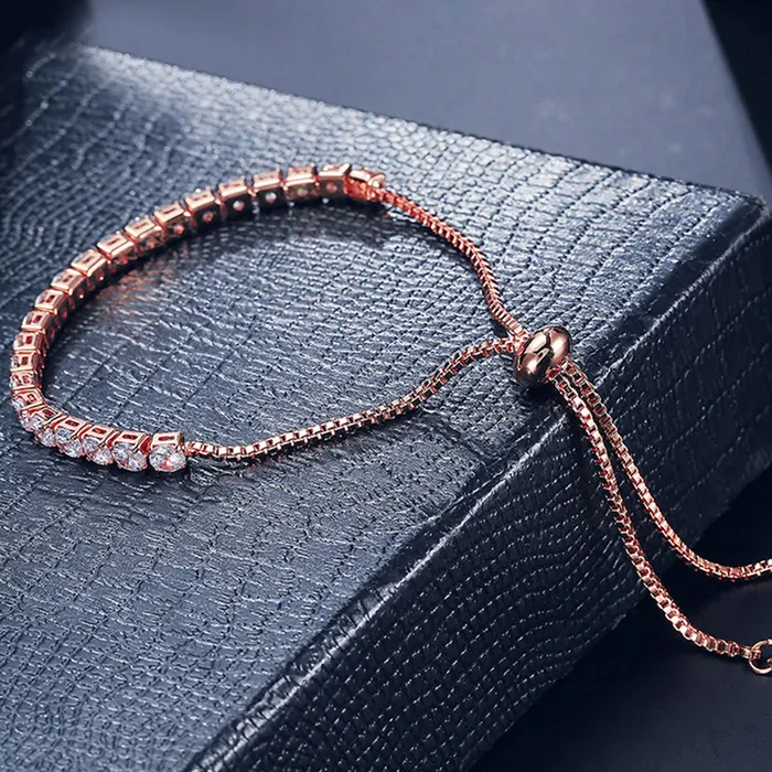 Earrings Kairangi Kairangi Bracelet for Women and Girls Rosegold Crystal Bracelets for Women and Girls Adjustable Chain Bracelet for Girls Birthday Gift For girls women Anniversary Gift for Wife