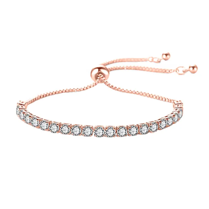 Earrings Kairangi Kairangi Bracelet for Women and Girls Rosegold Crystal Bracelets for Women and Girls Adjustable Chain Bracelet for Girls Birthday Gift For girls women Anniversary Gift for Wife