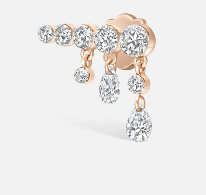 Earrings Maria Tash 11mm Invisible Set Diamond Crescendo Bar Stud Earring