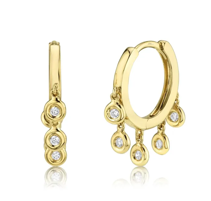 Earrings Millo Jewelry DIAMOND SHAKER HOOP EARRING