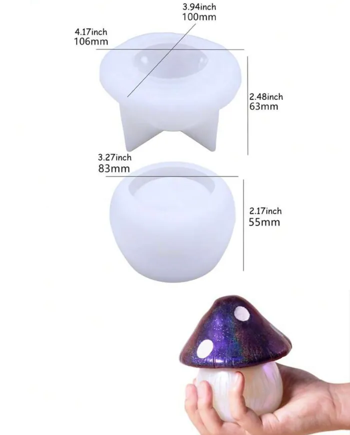Earrings Mushroom Storage Jar Silicone Mold Resin Art Hub