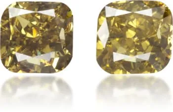 Earrings Natural Green Diamond Cushion 036 ct set Langerman Diamonds
