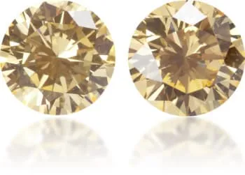 Earrings Natural Orange Diamond Round 031 ct set Langerman Diamonds
