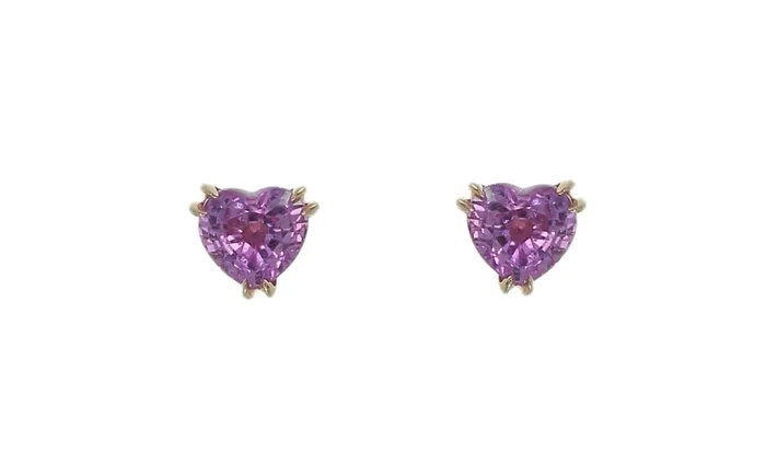 Earrings Pink Sapphire Heart Stud Earrings Millo Jewelry