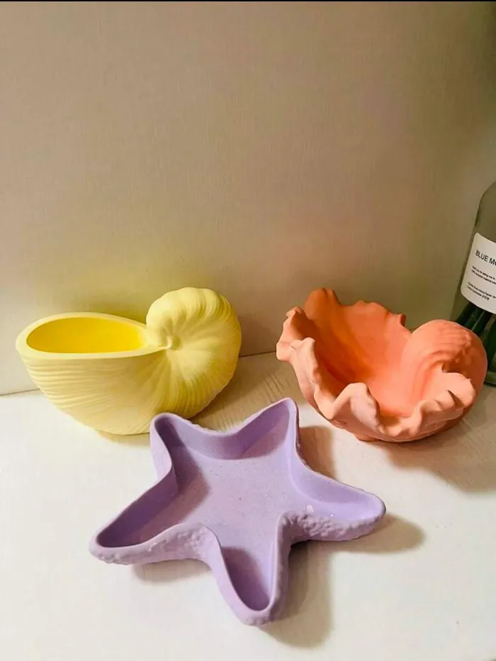 Earrings Resin Art Hub Sea Shell Shaped Silicone Candle mold 2 variants