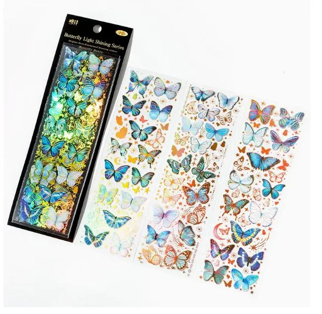 Earrings Resinarthub 3 sheets Shiny Butterfly Stickers for Resin Art
