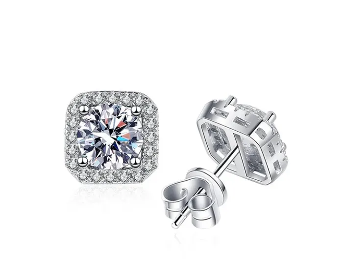 Earrings Square Diamond Stud Earrings Get Signatured