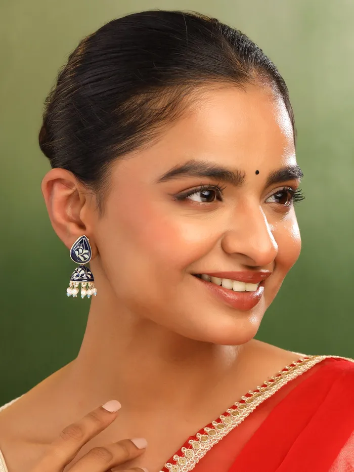 Earrings Yellow Chimes Combo Multicolor Gold Plated Meenakari Jhumka Earrings Set of 2 Pairs Elegant Design Lightweight