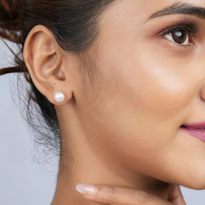 Earrings Yellow Chimes Earrings for Women and Girls Fashion Pearl Stud Earrings for Women Rhodium Plated Faux Pearl Stud Earrings Birthday Gift for Girls and Women Anniversary Gift for Wife Yellow Chimes