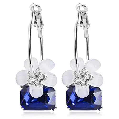 Earrings Yellow Chimes Elegant A Grade Crystal Flower Dangle Hoop Drop Earrings For Women and Girls Yellow Chimes Earrings Yellow Chimes Elegant A Grade Crystal Flower Dangle Hoop Drop Earrings For Women and Girls Yellow Chimes