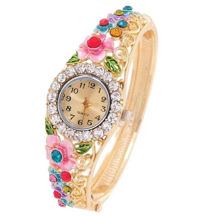 Earrings Yellow Chimes Exclusive Floral Design Crystal Watch CuffKada Watch Bracelet for Women Yellow Chimes Earrings Yellow Chimes Exclusive Floral Design Crystal Watch CuffKada Watch Bracelet for Women Yellow Chimes
