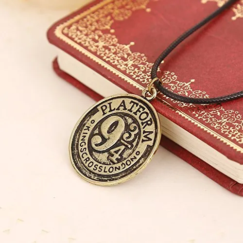 Earrings Yellow Chimes Harry Potter Accessories Pendant for Girls Harry Potter Platform Number 9 34 King Cross London Gold Plated Leather Pendant for Boys and Girls Yellow Chimes