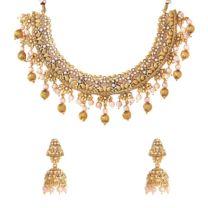 Earrings Yellow Chimes Jewellery Set for Women and Girls Traditional Bridal Jewellery Set for Wedding Gold Plated Choker Necklace Set Birthday Gift for girls and women Anniversary Gift for Wife Yellow Chimes Earrings Yellow Chimes Jewellery Set for Women and Girls Traditional Bridal Jewellery Set for Wedding Gold Plated Choker Necklace Set Birthday Gift for girls and women Anniversary Gift for Wife Yellow Chimes