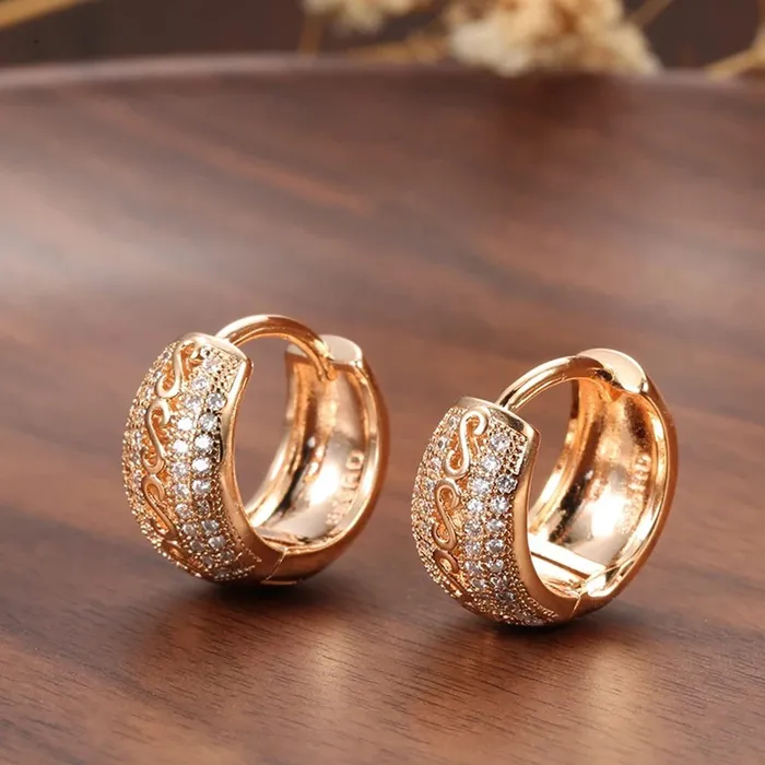 Earrings Yellow Chimes Kairangi Earrings for Women and Girls Rose Gold Crystal Hoops Rose Gold Plated Clip On Earrings Crystal Hoop Earrings for Women Birthday Gift for girls and women Anniversary Gift for Wife