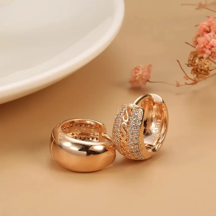 Earrings Yellow Chimes Kairangi Earrings for Women and Girls Rose Gold Crystal Hoops Rose Gold Plated Clip On Earrings Crystal Hoop Earrings for Women Birthday Gift for girls and women Anniversary Gift for Wife