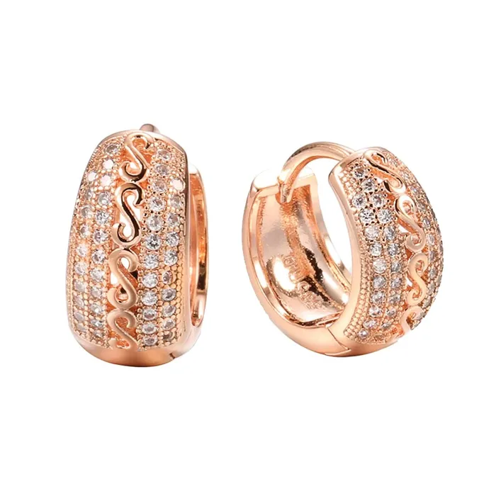 Earrings Yellow Chimes Kairangi Earrings for Women and Girls Rose Gold Crystal Hoops Rose Gold Plated Clip On Earrings Crystal Hoop Earrings for Women Birthday Gift for girls and women Anniversary Gift for Wife