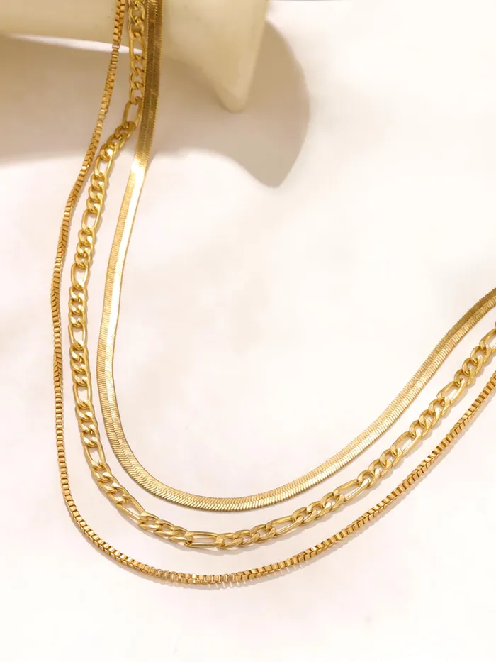 Earrings Yellow Chimes Multi Layered Choker Necklace Gold Plated Chain with Elegant Design Adjustable 4050 cm Gold