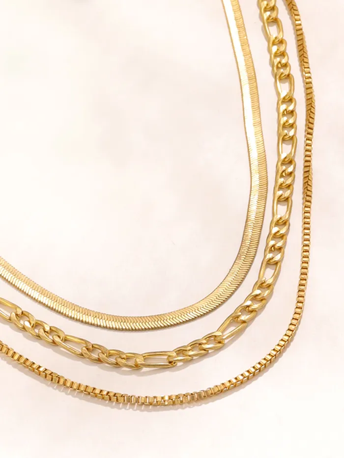 Earrings Yellow Chimes Multi Layered Choker Necklace Gold Plated Chain with Elegant Design Adjustable 4050 cm Gold