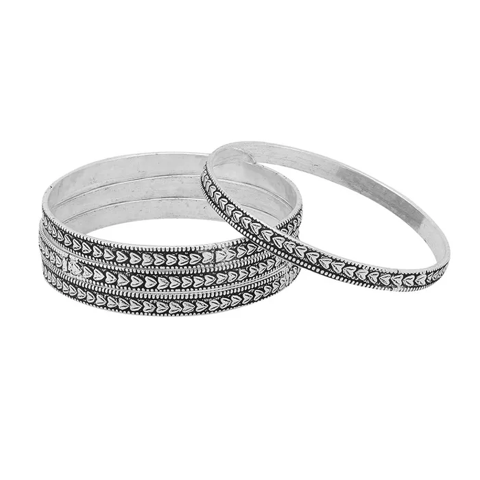 Earrings Yellow Chimes Oxidised Bangles for Women Oxidised Silver Bangles 4 PCs Traditional Silver Bangles Set for Women and Girls Yellow Chimes Earrings Yellow Chimes Oxidised Bangles for Women Oxidised Silver Bangles 4 PCs Traditional Silver Bangles Set for Women and Girls Yellow Chimes