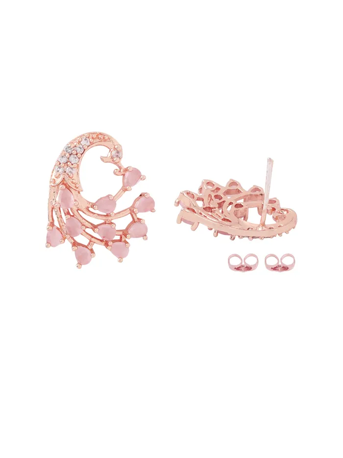 Earrings Yellow Chimes Stud Earrings Rose Gold Plated AD Crystal with Elegant Design PushBack Clasp 23cm x 2cm For Women