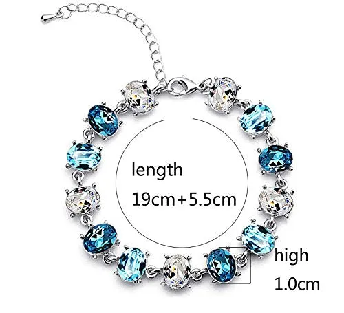 Earrings Yellow Chimes Water Droplets Blue Crystal Charm Bracelet for Women and Girls Yellow Chimes