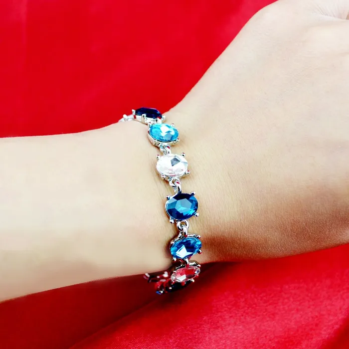 Earrings Yellow Chimes Water Droplets Blue Crystal Charm Bracelet for Women and Girls Yellow Chimes