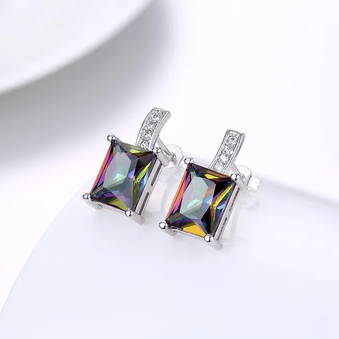 Earrings Yellow Chimes Yellow Chimes A5 Grade Crystal Silver Plated Earrings for Women Girls