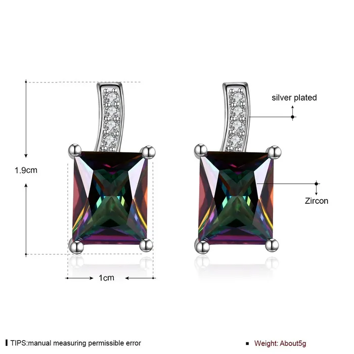 Earrings Yellow Chimes Yellow Chimes A5 Grade Crystal Silver Plated Earrings for Women Girls