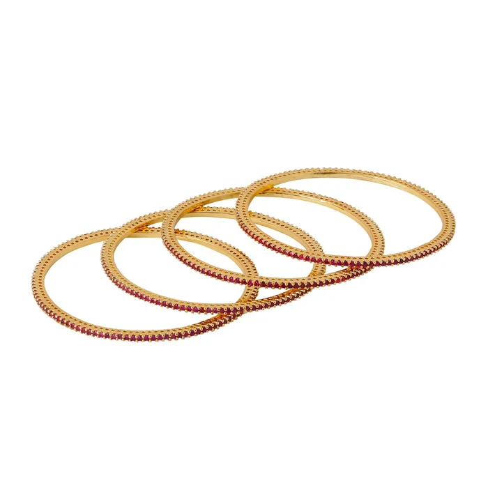 Earrings Yellow Chimes Yellow Chimes Bangles for Women Girls Traditional American Diamond Bangles for women Gold Tone Red AD Stone Bangles for girls Birthday Gift For girls women Anniversary Gift for Wife