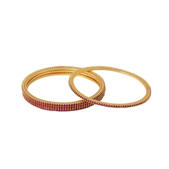 Earrings Yellow Chimes Yellow Chimes Bangles for Women Girls Traditional American Diamond Bangles for women Gold Tone Red AD Stone Bangles for girls Birthday Gift For girls women Anniversary Gift for Wife