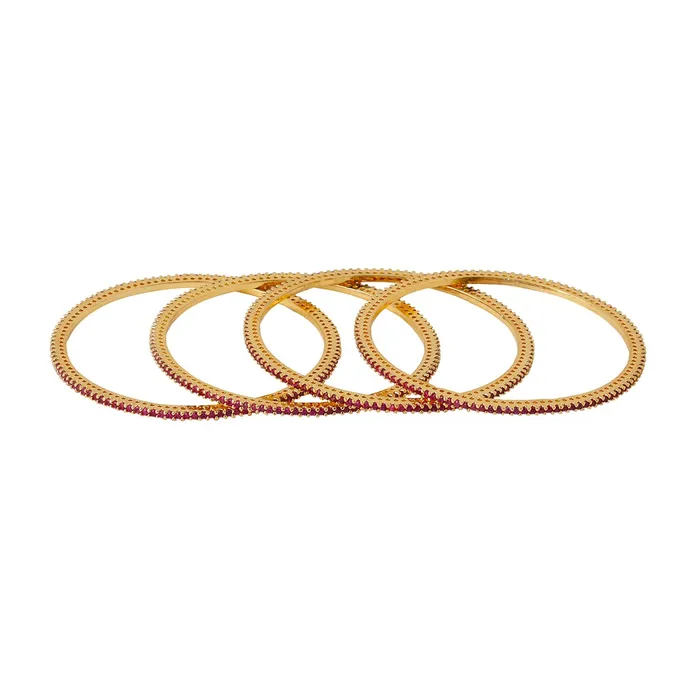 Earrings Yellow Chimes Yellow Chimes Bangles for Women Girls Traditional American Diamond Bangles for women Gold Tone Red AD Stone Bangles for girls Birthday Gift For girls women Anniversary Gift for Wife