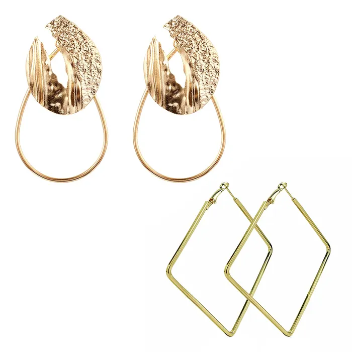 Earrings Yellow Chimes Yellow Chimes Combo of 2 Pairs Latest Fashion Gold Plated Geometric Shape Square Round Design Hoop Earrings for Women and Girls Medium YCFJER14GEOMTRCCGL Earrings Yellow Chimes Yellow Chimes Combo of 2 Pairs Latest Fashion Gold Plated Geometric Shape Square Round Design Hoop Earrings for Women and Girls Medium YCFJER14GEOMTRCCGL
