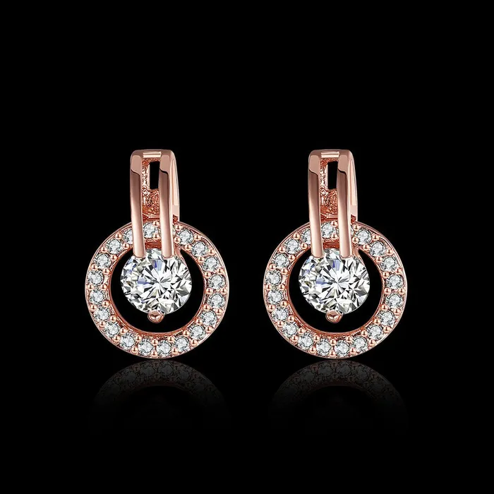 Earrings Yellow Chimes Yellow Chimes Crystal Drop Earrings for Women A5 Grade Crystal 18K Rose Gold Plated Drop Earrings for Women and Girls