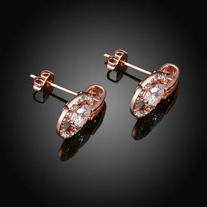 Earrings Yellow Chimes Yellow Chimes Crystal Drop Earrings for Women A5 Grade Crystal 18K Rose Gold Plated Drop Earrings for Women and Girls