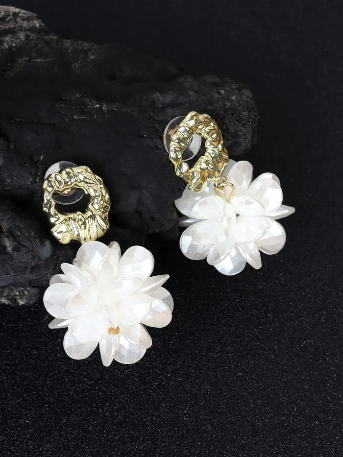 Earrings Yellow Chimes Yellow Chimes Earrings for Women and Girls Drop Earring for Girls Gold Plated Floral Designed Drop Earrings Birthday Gift for girls and women Anniversary Gift for Wife