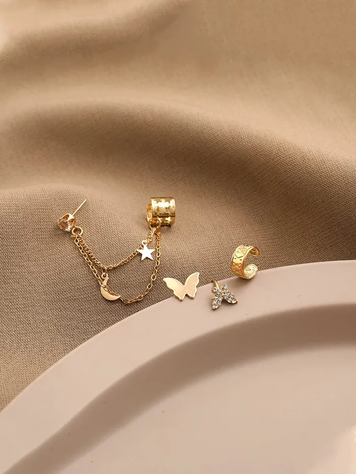 Earrings Yellow Chimes Yellow Chimes Earrings for Women and Girls Fashion Golden Ear Cuff Tassel Ear Cuffs for Women Cartilage Clip on Earrings Birthday Gift for girls and women Anniversary Gift for Wife