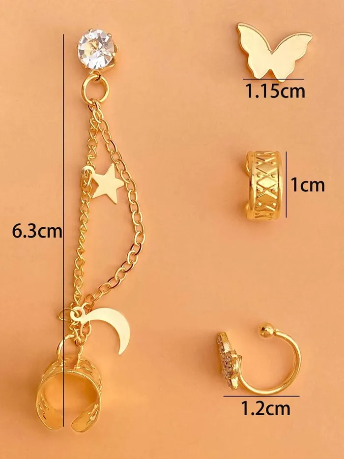 Earrings Yellow Chimes Yellow Chimes Earrings for Women and Girls Fashion Golden Ear Cuff Tassel Ear Cuffs for Women Cartilage Clip on Earrings Birthday Gift for girls and women Anniversary Gift for Wife