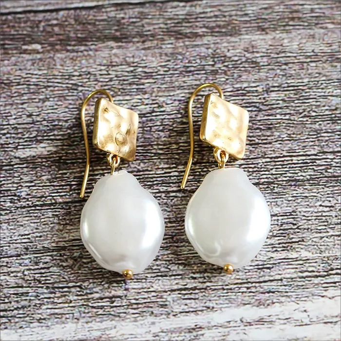 Earrings Yellow Chimes Yellow Chimes Earrings for Women and Girls Fashion White Pearl Drop Earrings Gold Plated Faux Pearl Drop Earrings Birthday Gift for girls and women Anniversary Gift for Wife